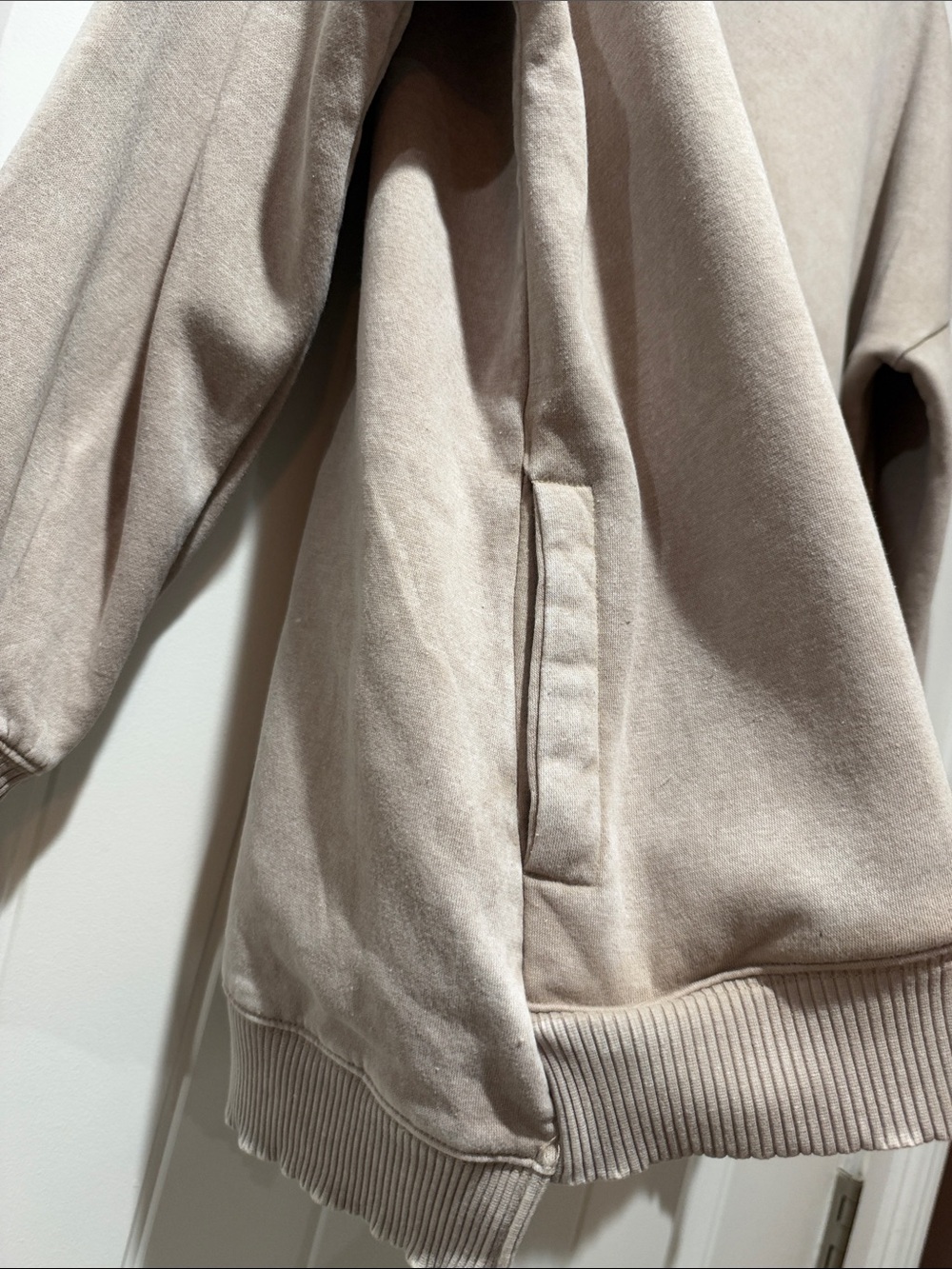 Zenana Outfitters Oversized Crewneck Sweatshirt in Light Taupe - Picture 4 of 6